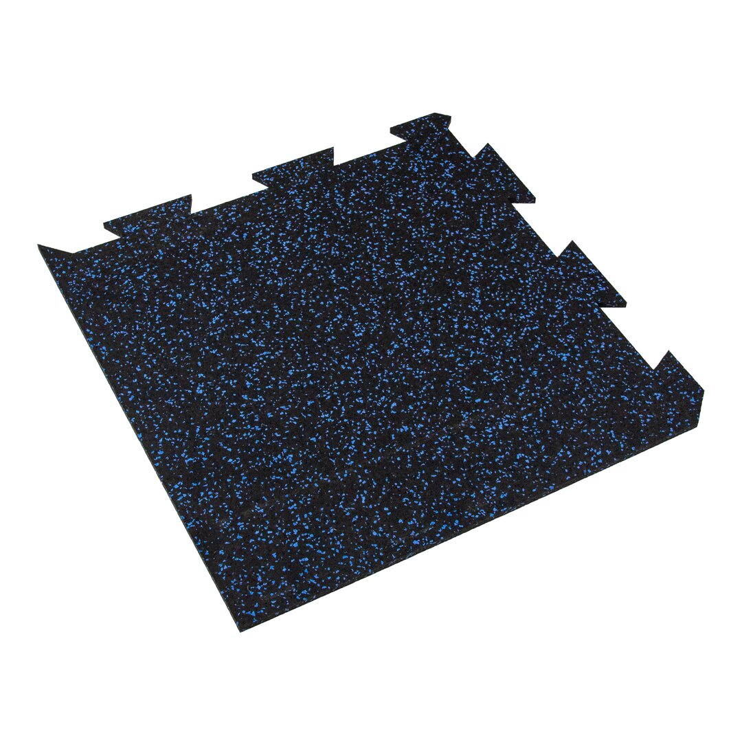 Černo-modrá podlahová guma FLOMA FitFlo SF1050 - délka 50 cm, šířka 50 cm, výška 0,8 cm