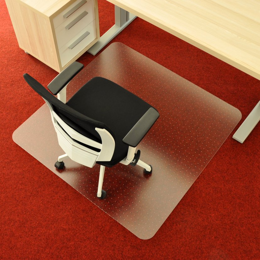 Priehľadná ochranná podložka pod stoličku na koberec FLOMA OCMat Profi - dĺžka 134 cm, šírka 120 cm a výška 0,2 cm