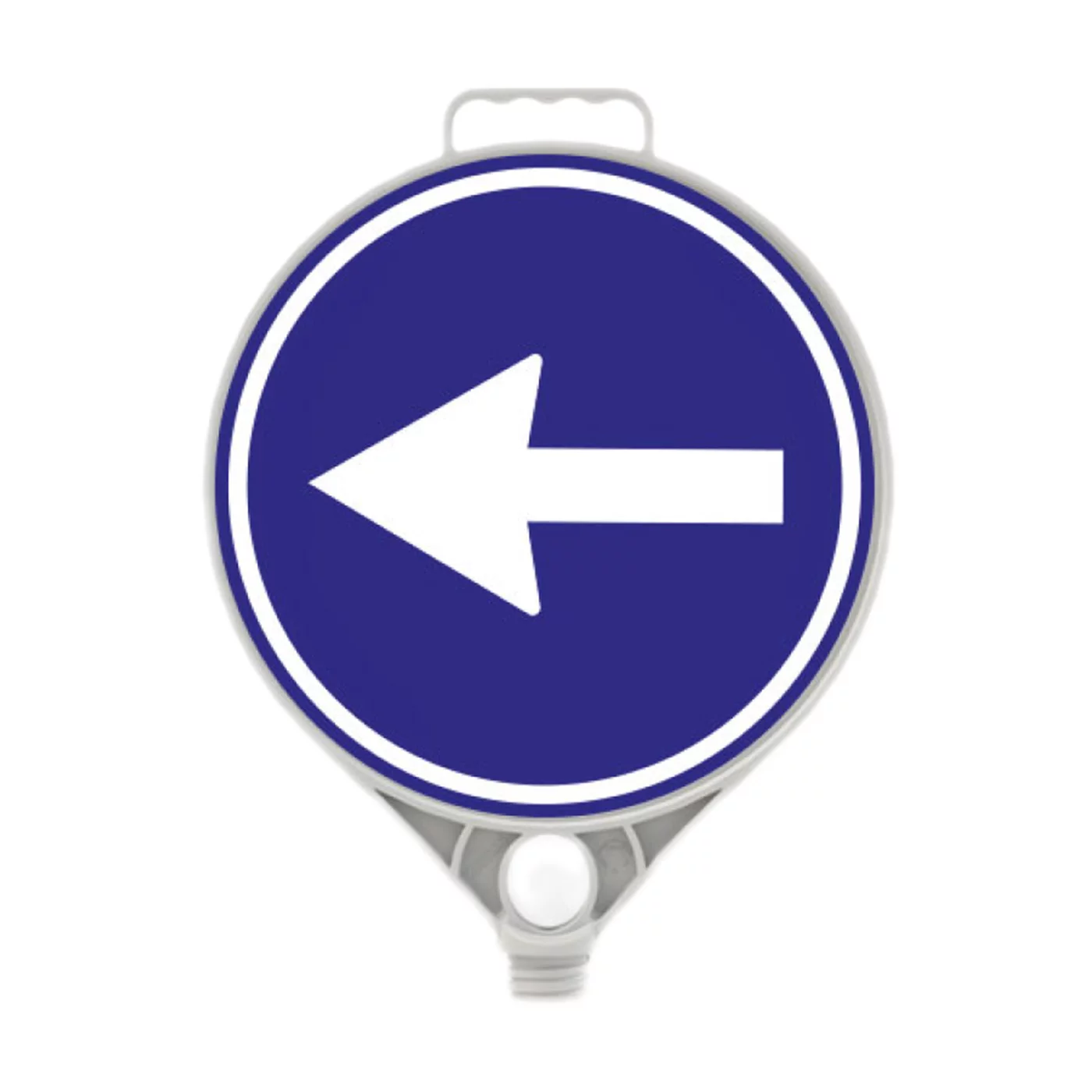 Kreisförmiges Verkehrszeichen aus Kunststoff Und (PPC) &quot;Fahrtrichtung links&quot; FLOMA - Breite 28 cm, Höhe 28 cm