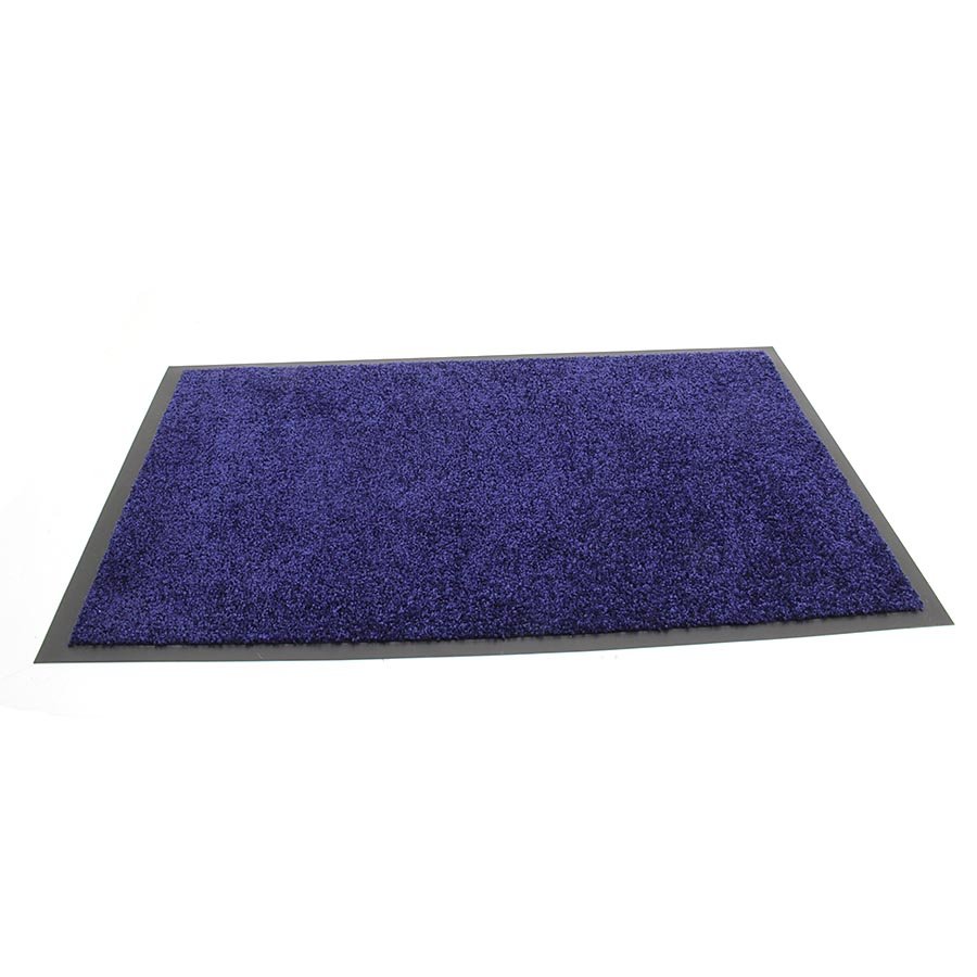 Modrá prateľná vstupná rohož FLOMA Twister - dĺžka 80 cm, šírka 120 cm, výška 0,8 cm