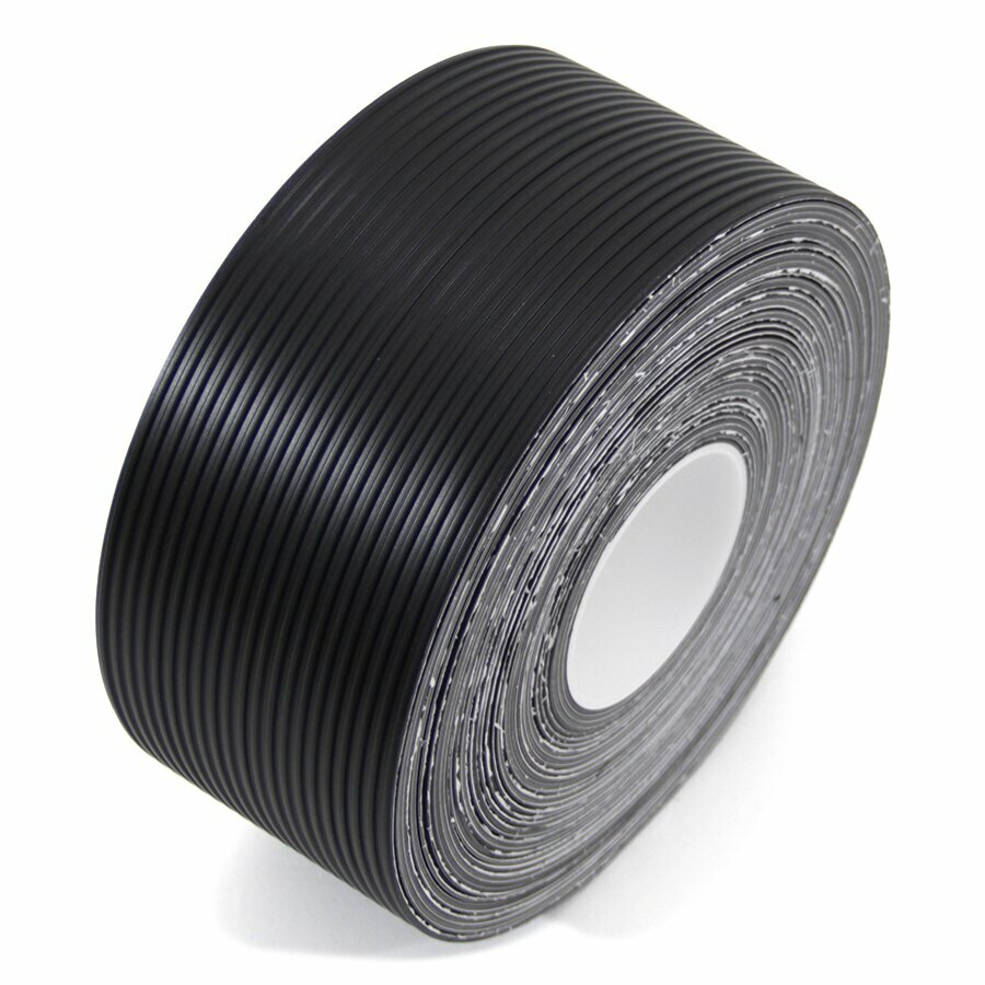 Čierna gumová ochranná protišmyková páska FLOMA Ribbed - dĺžka 18,3 m, šírka 10 cm, hrúbka 1,7 mm