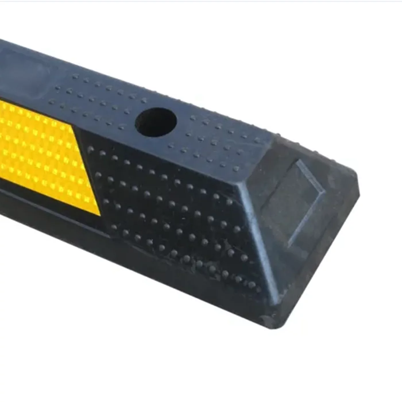 Parkstopper aus Gummi FLOMA - Länge 54 cm, Breite 15 cm, Höhe 10 cm - Schwarz-Gelb