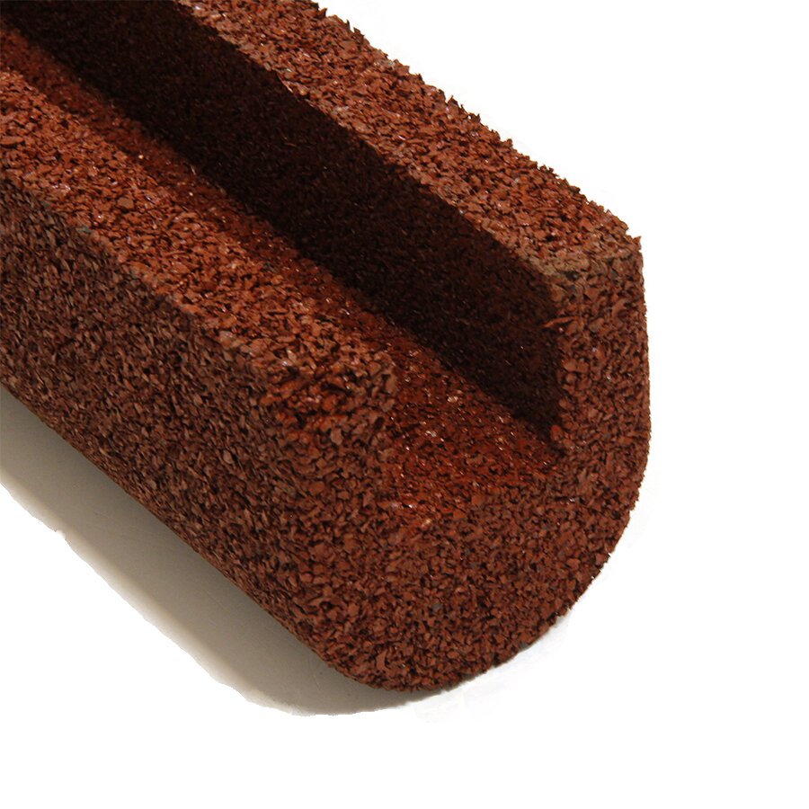 Červený gumový kryt obrubníka pre betónový obrubník šírka 5 cm - dĺžka 100 cm, šírka 10 cm a výška 10 cm