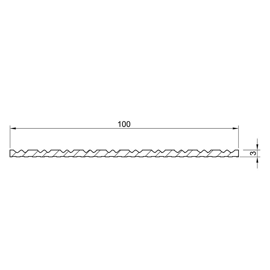 Černá pryžová protiskluzová ochranná podložka (pás) (metráž) pro přepravu zboží FLOMA - délka 1 cm, šířka 10 cm a výška 3 mm