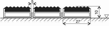 Černá gumová hliníková venkovní vstupní rohož FLOMA Alu Low - délka 60 cm, šířka 90 cm a výška 1 cm
