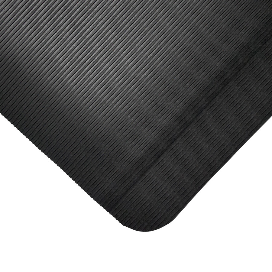 Černá gumová protiúnavová rohož - šířka 90 cm a výška 1,25 cm