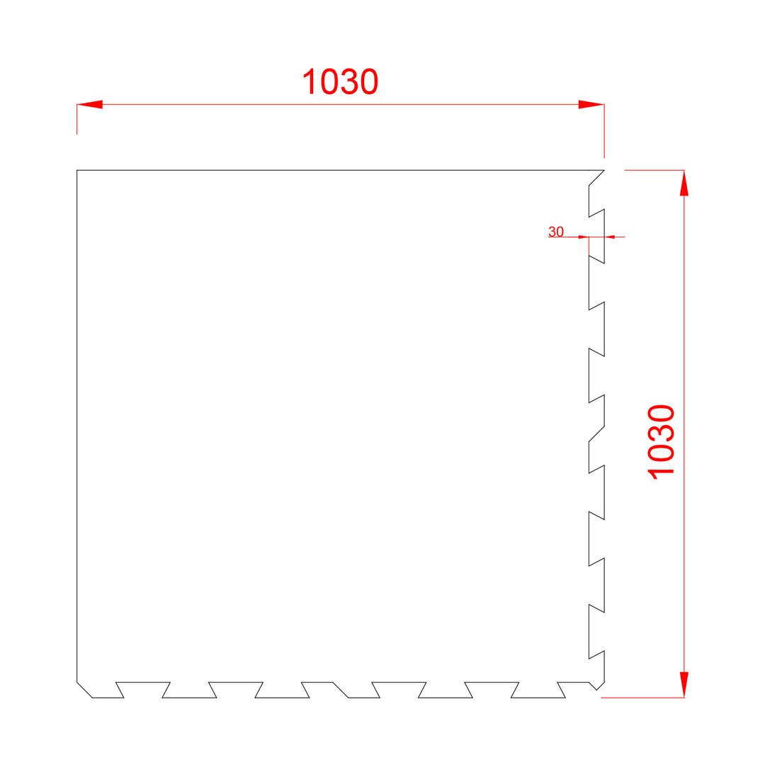 Gumová ochranná tlumící puzzle podložka pod bazén, vířivku (roh) FLOMA PoolPad - délka 100 cm, šířka 100 cm a výška 0,8 cm