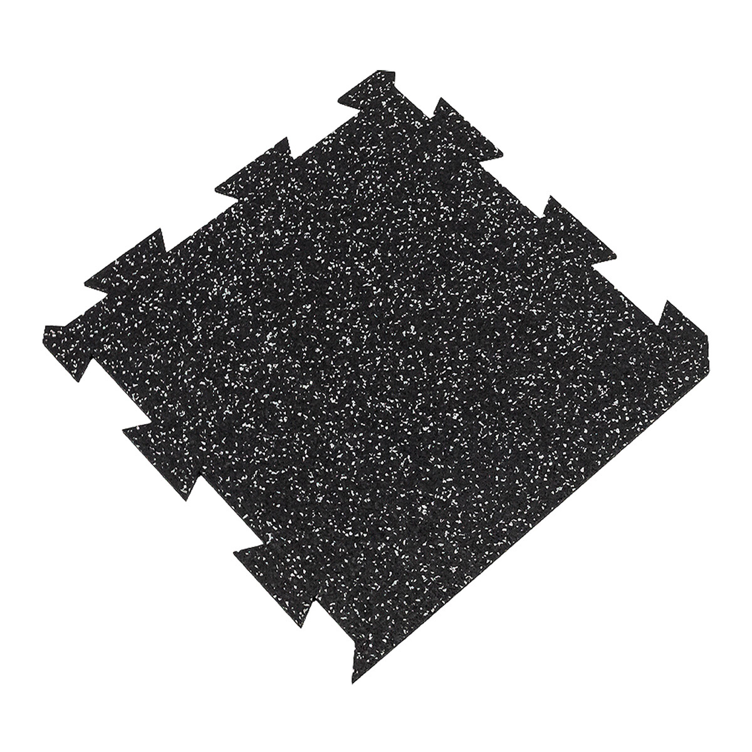 Čierno-šedá gumová modulová puzzle dlažba (okraj) FLOMA FitFlo SF1050 - dĺžka 50 cm, šírka 50 cm, výška 1 cm