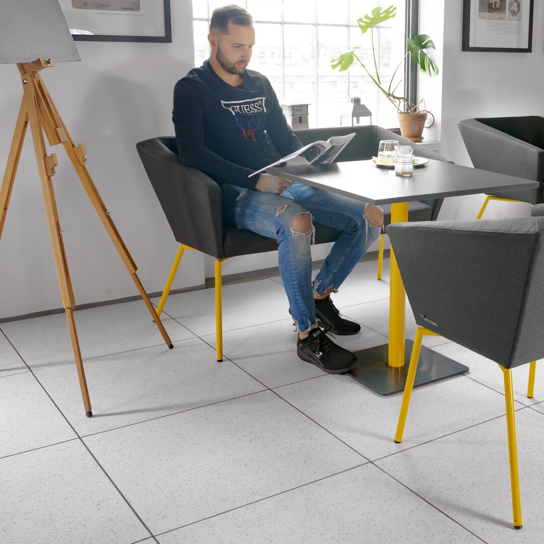 Sivá PVC vinylová dlažba Fortelock Business Primo (žula) - dĺžka 67 cm, šírka 67 cm a výška 0,7 cm