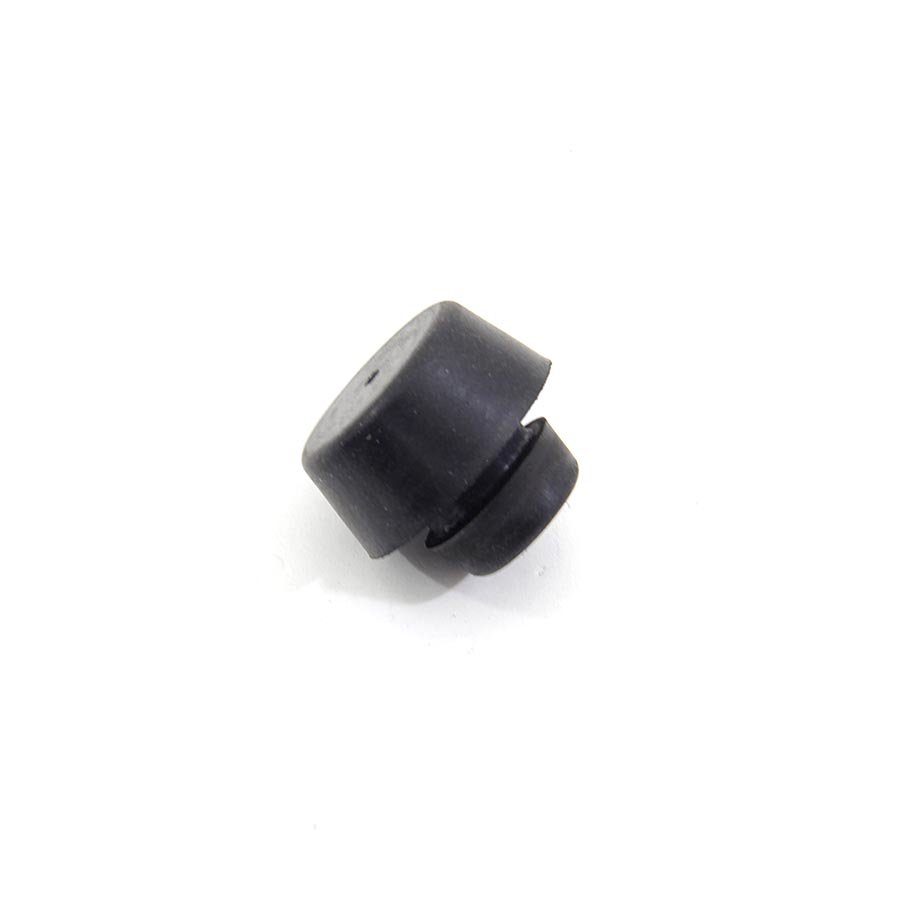 Černý gumový doraz nástrčný do díry FLOMA - průměr 2,8 cm, výška 1,3 cm a výška krku 0,4 cm