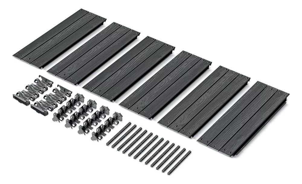Erhöhter stapelbarer Beet - Länge 149,2 cm, Breite 75,6 cm, Höhe 25 cm - grauer