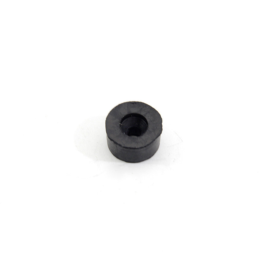 Černý gumový válcový doraz s dírou pro šroub FLOMA - průměr 2 cm, výška 1 cm