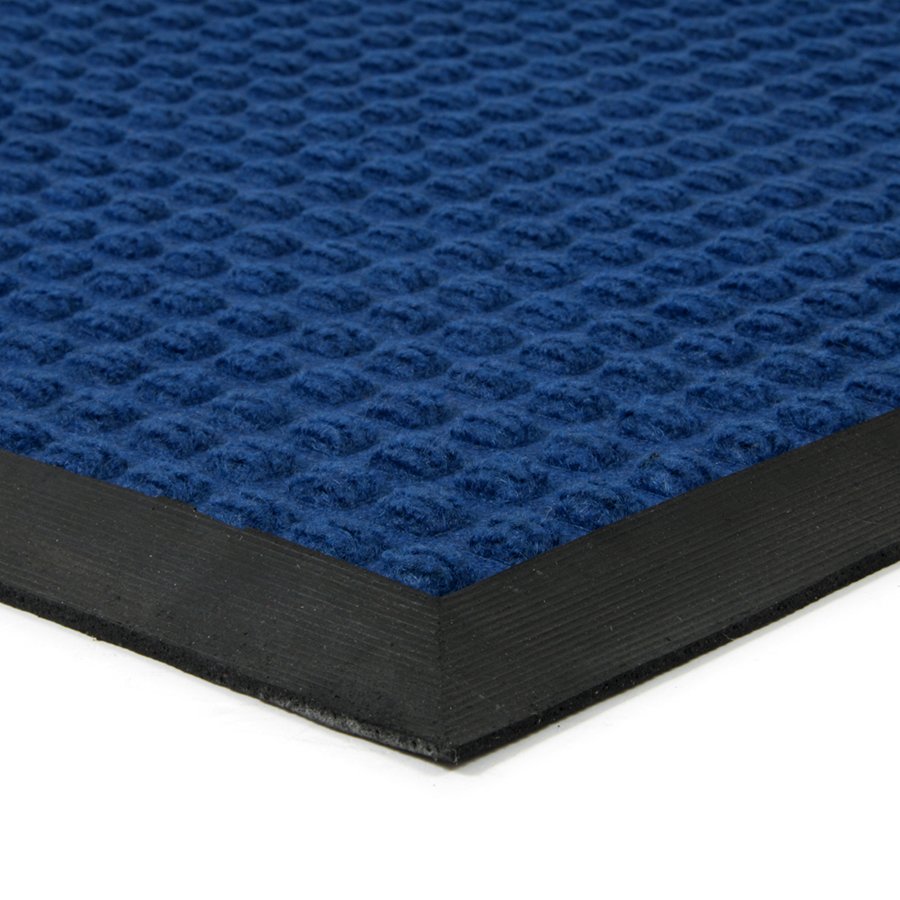 Modrá textilní gumová vstupní rohožka FLOMA Little Squares - délka 45 cm, šířka 75 cm, výška 0,8 cm