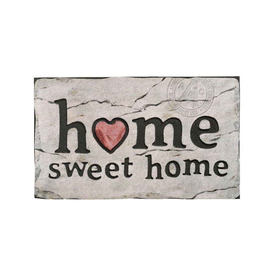 Šedá vstupná rohož FLOMA Home Sweet Home - dĺžka 46 cm, šírka 76 cm, výška 1 cm