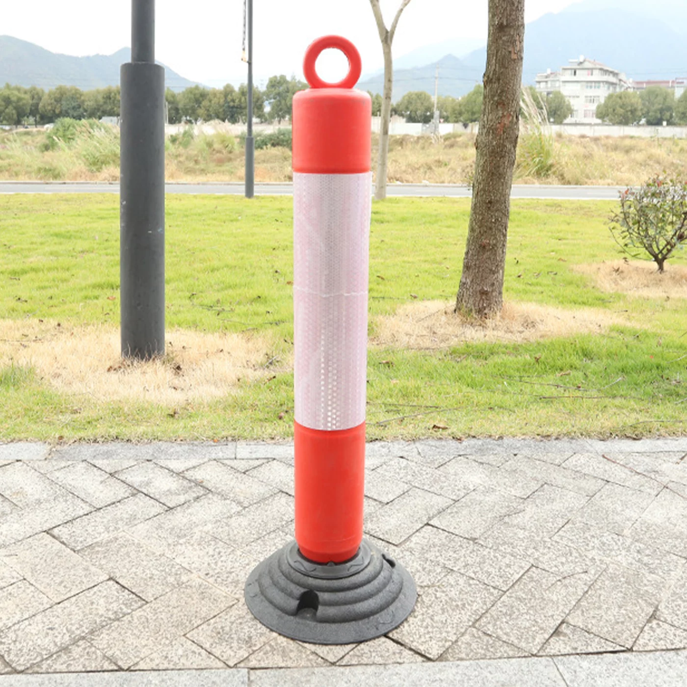 Reflektierter Verkehrspfosten aus Kunststoff Und (PE) FLOMA - Durchmesser 10 cm, Höhe 80 cm - Rot