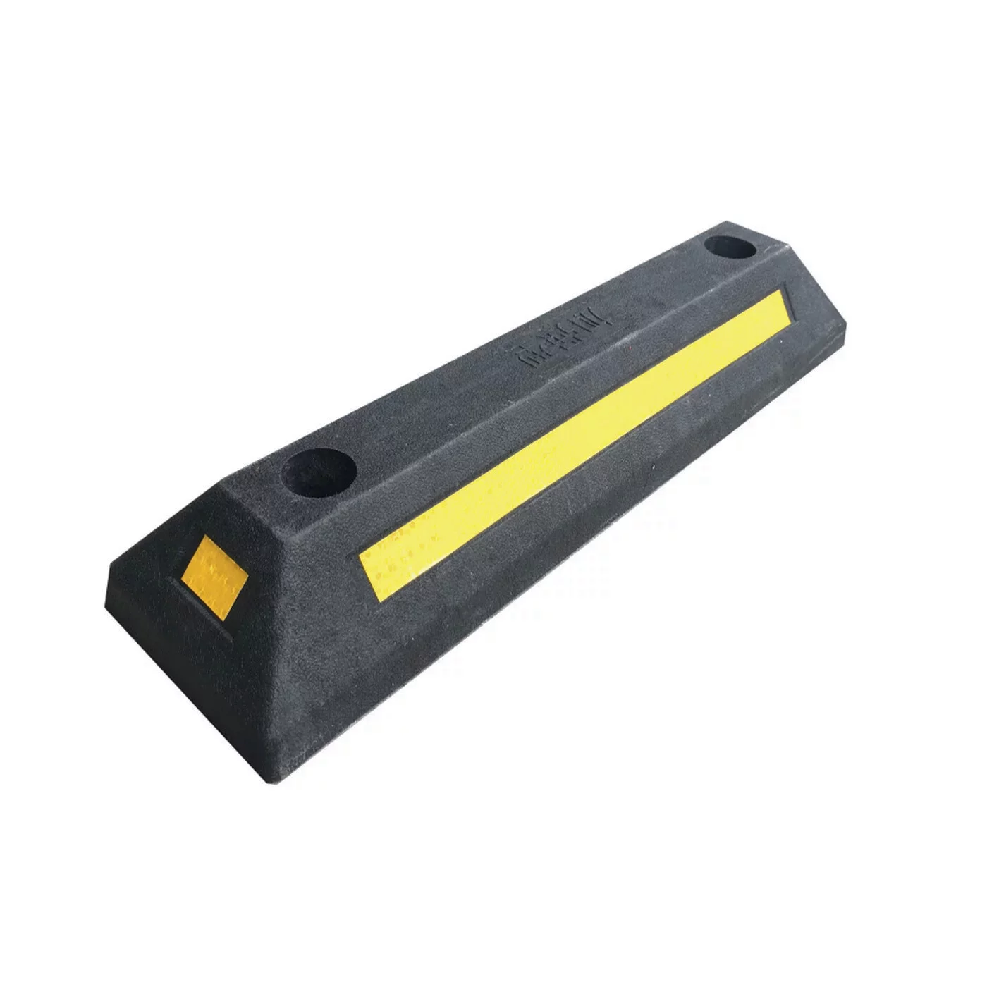 Parkstopper aus Gummi FLOMA - Länge 56 cm, Breite 16 cm, Höhe 10 cm - Schwarz-Gelb