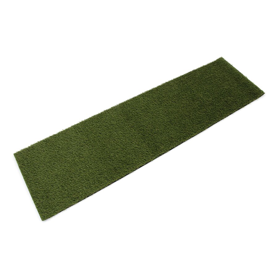 Zelená vstupní rohož z umělého trávníku FLOMA Pesaro - délka 140 cm, šířka 40 cm a výška 2 cm