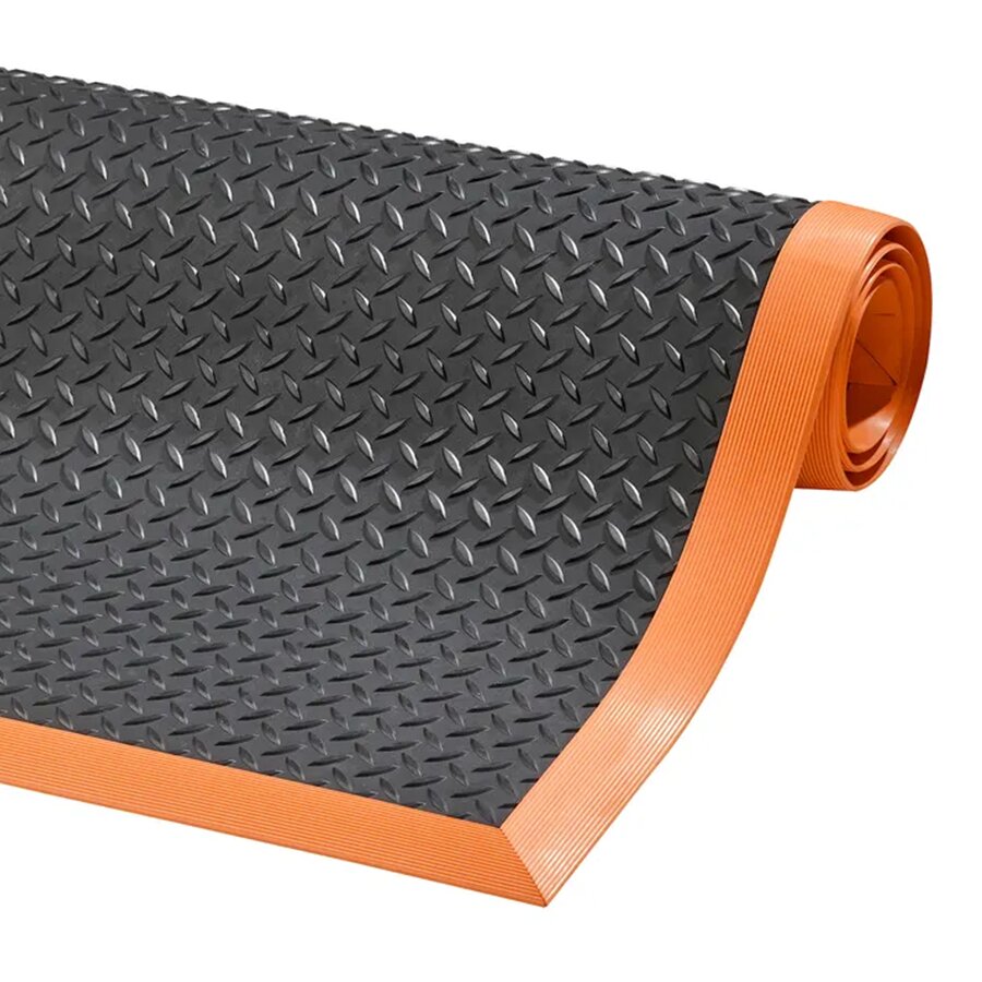Čierno-oranžová protiúnavová protišmyková rohož Cushion Flex - dĺžka 210 cm, šírka 91 cm, výška 1,27 cm