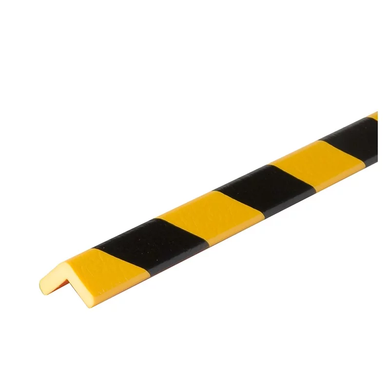 Černo-žlutá pěnová ochrana rohů zdí, stěn typ E - délka 100 cm, šířka 2,6 cm, výška 2,6 cm