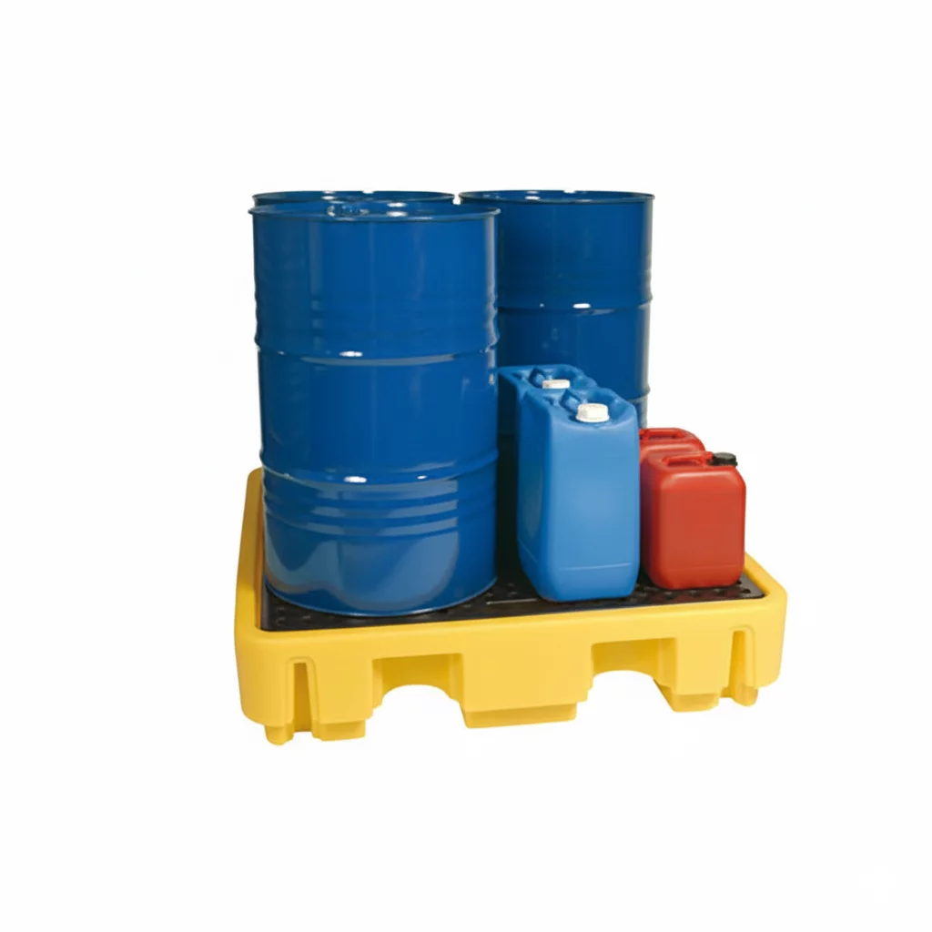 Auffangbecken aus Kunststoff mit Rostgitter - Volumen 250 l - Länge 138 cm, Breite 129 cm, Höhe 28 cm