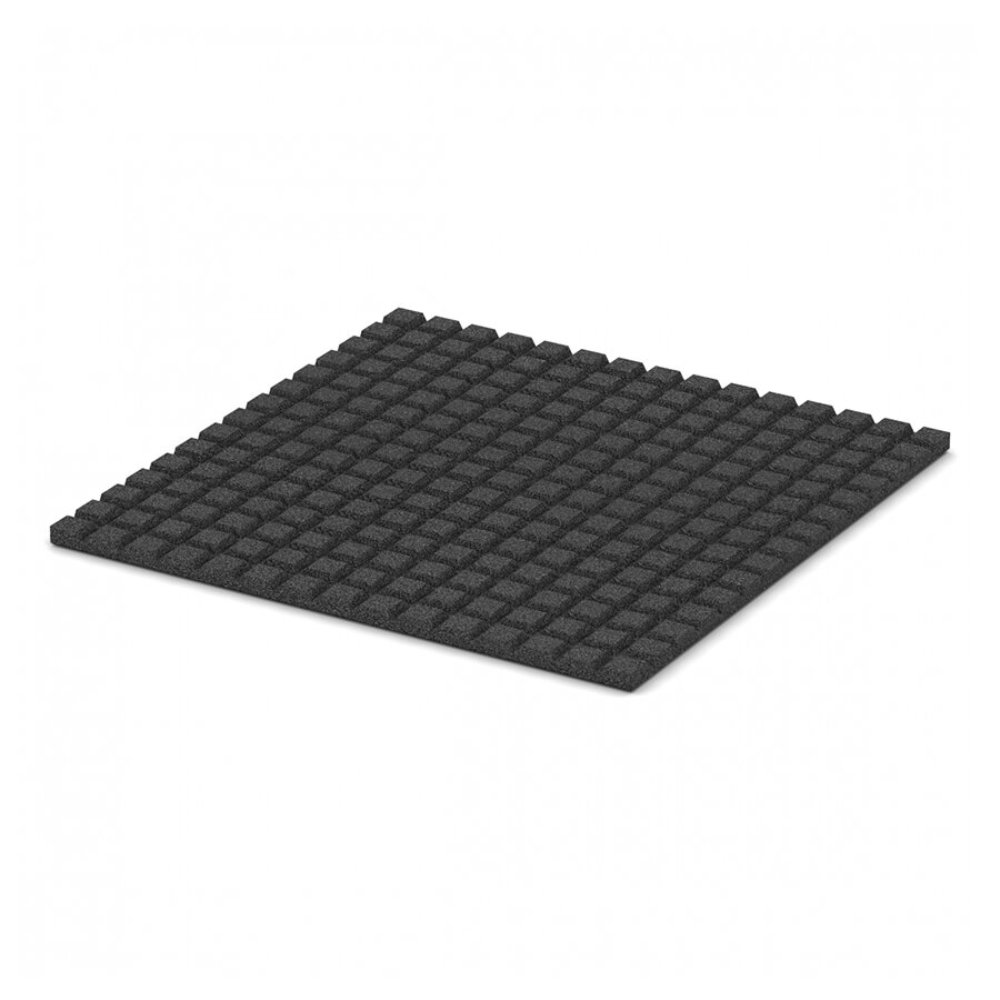 Čierna gumová elastická dlažba FLOMA V50/R15 - dĺžka 100 cm, šírka 100 cm, výška 5 cm