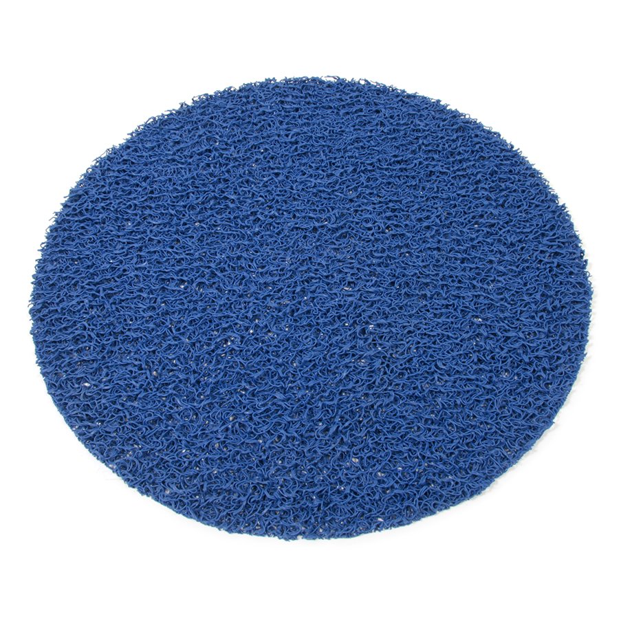 Modrá vinylová protišmyková sprchová guľatá rohož FLOMA Spaghetti - priemer 54 cm a výška 1,2 cm