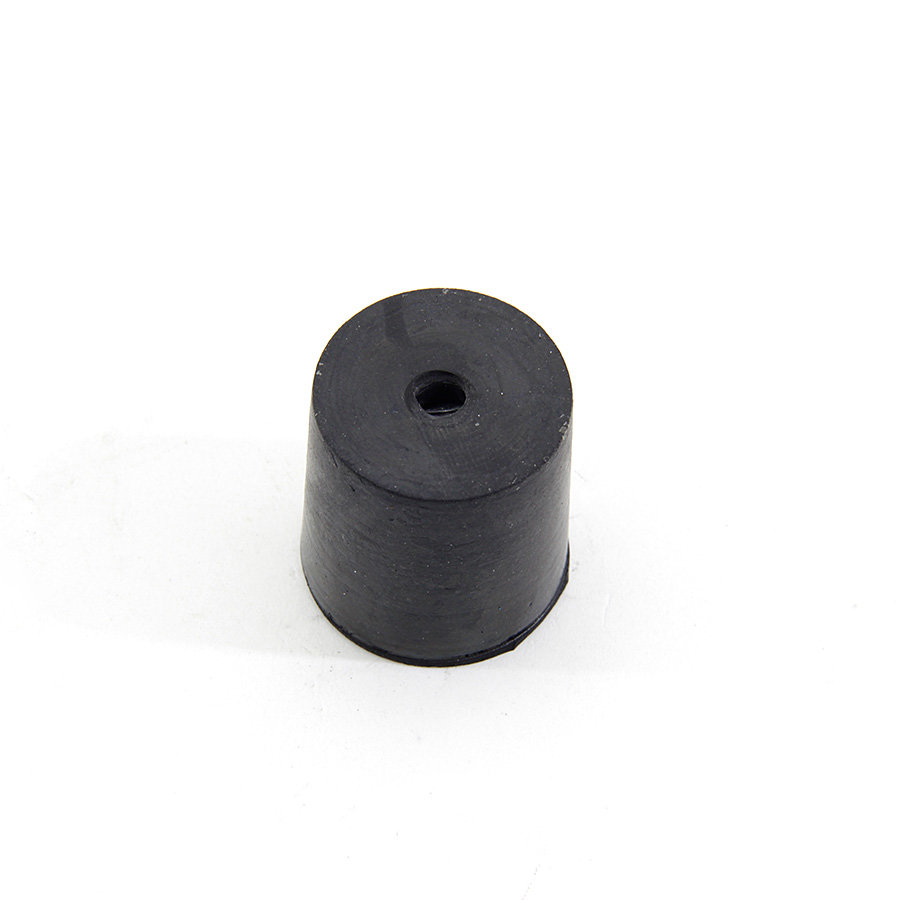 Čierny gumový valcový doraz s dierou pre skrutku FLOMA - priemer 3 cm a výška 3 cm