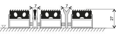 Gumová hliníková kartáčová venkovní vstupní rohož FLOMA Alu Extra - délka 1 cm, šířka 1 cm a výška 2,7 cm