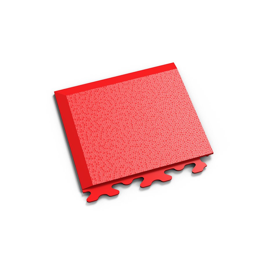 Červený PVC vinylový rohový nájezd "typ A" Fortelock Invisible (hadí kůže) - délka 14,5 cm, šířka 14,5 cm a výška 0,67 cm