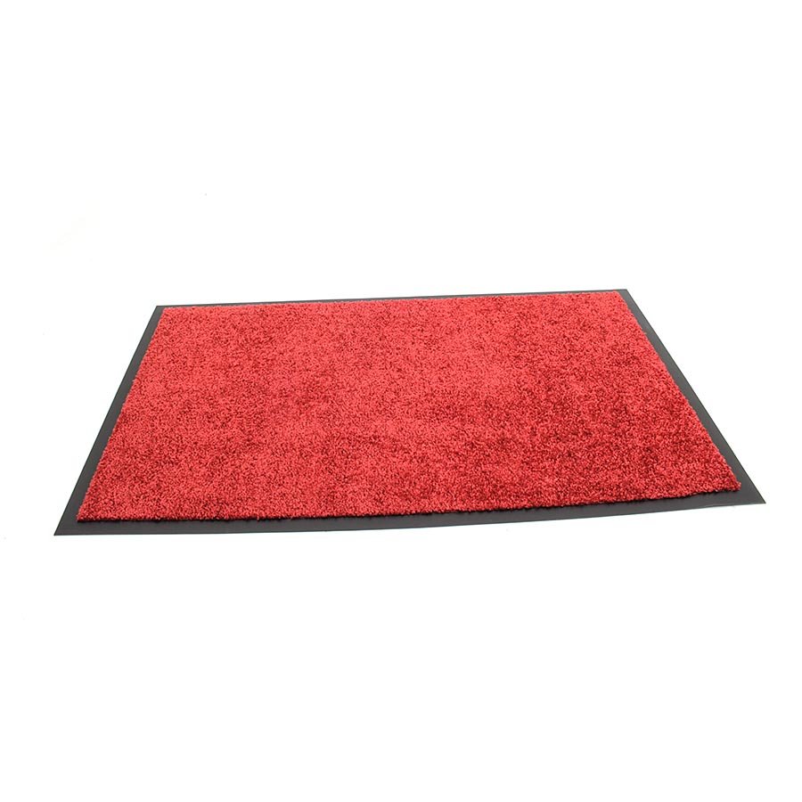 Červená pratelná vstupní rohož (lem - 2 strany) (metráž) FLOMA Twister - délka 1 cm, šířka 100 cm, výška 0,8 cm