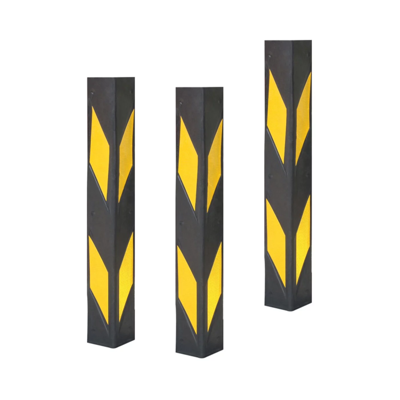 Wandschutz aus Gummi FLOMA - Länge 60 cm, Breite 10 cm, Dicke 1 cm - Schwarz-Gelb