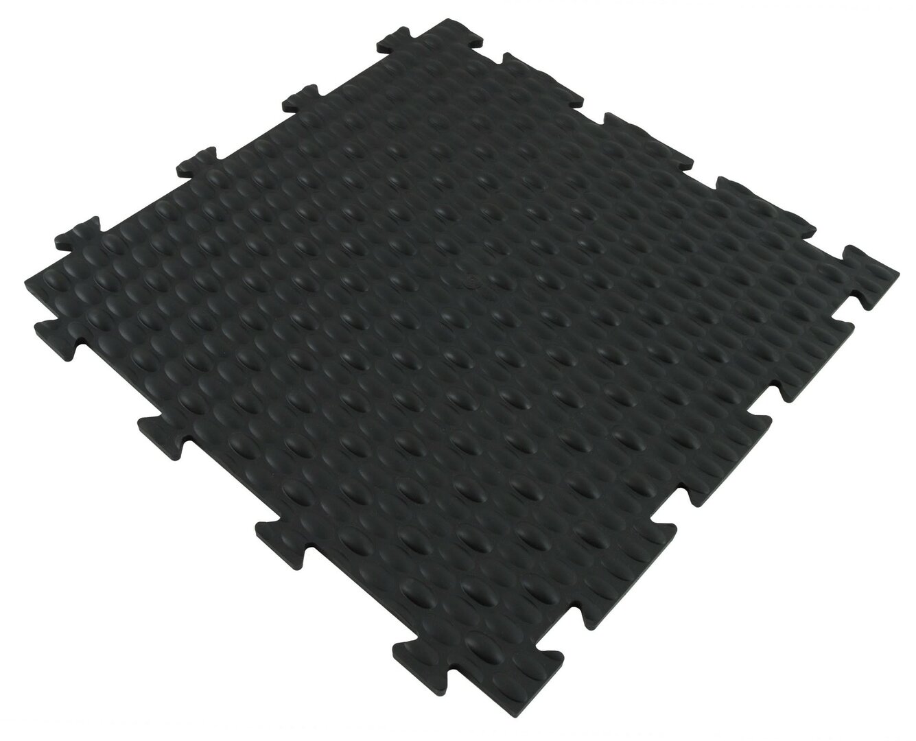 Černá PVC vinylová zátěžová puzzle protiúnavová dlažba Tenax - délka 50 cm, šířka 50 cm a výška 0,8 cm