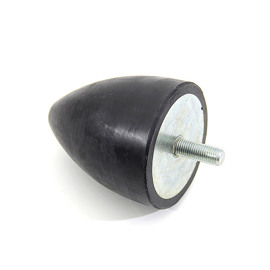 Čierny gumový doraz tvaru kužeľa so skrutkou FLOMA - priemer 11,5 cm a výška 13,6 cm
