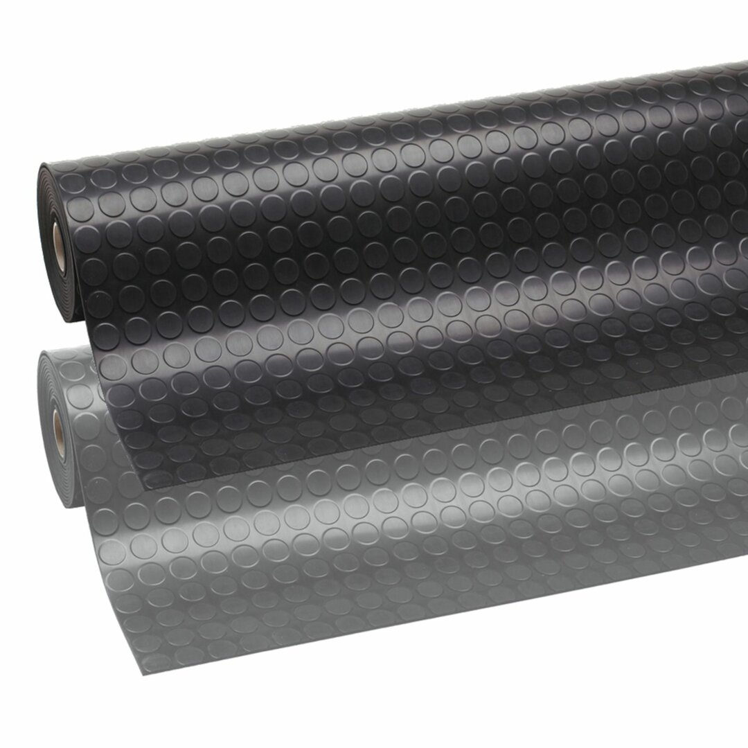 Černá gumová protiskluzová rohož (metráž) FLOMA - šířka 120 cm a výška 0,3 cm
