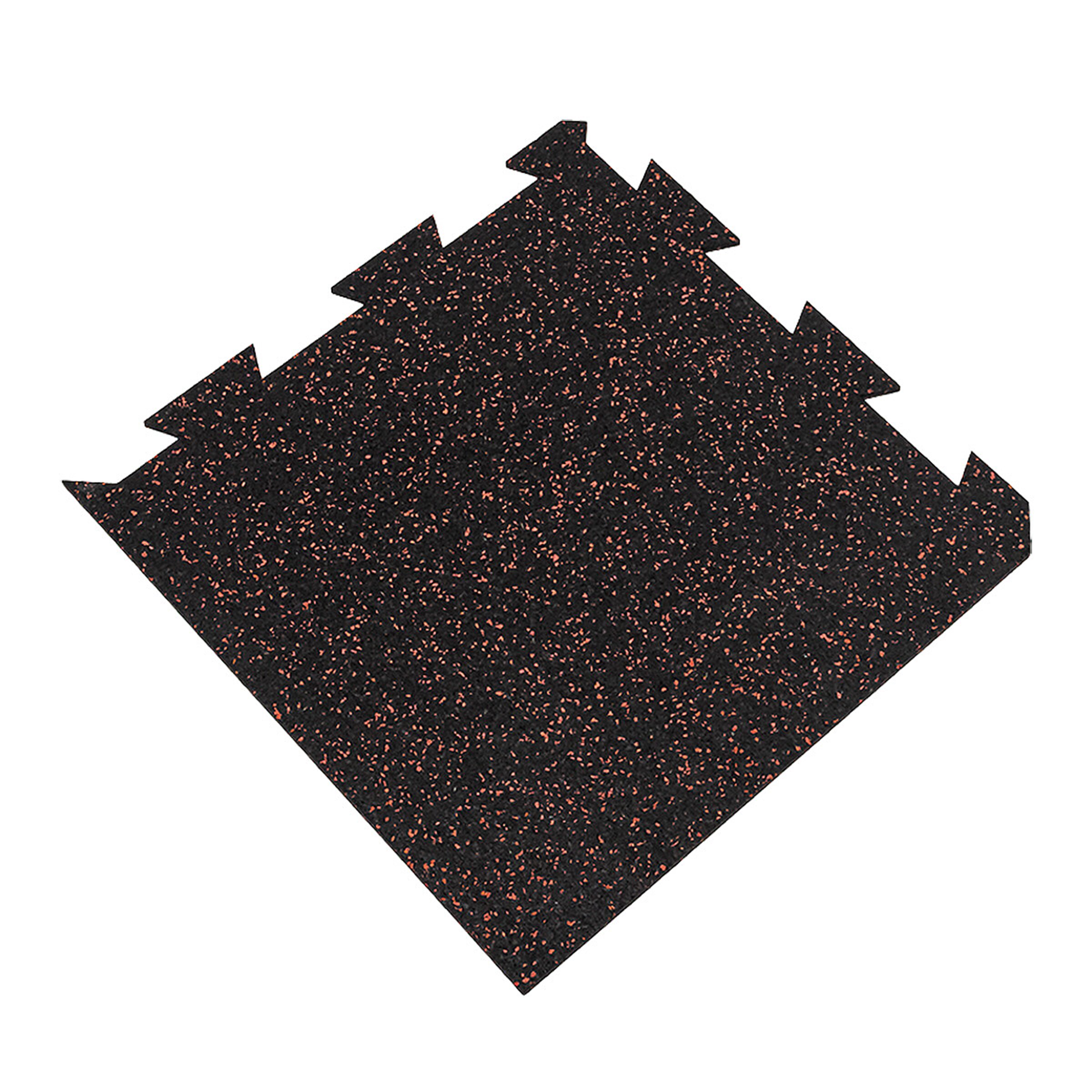 Černo-červená gumová puzzle modulová dlažba FLOMA SF1050 FitFlo - délka 50 cm, šířka 50 cm, výška 1 cm