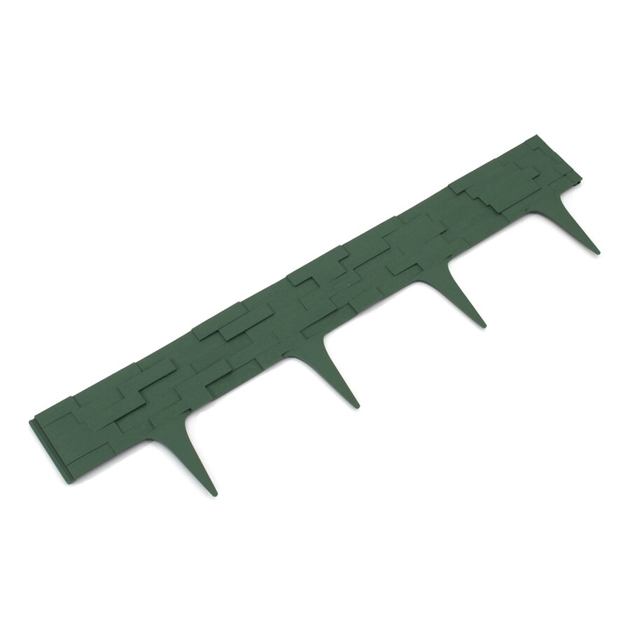 Zelený plastový palisádový zahradní obrubník FLOMA Stone - délka 80 cm, výška 8 cm