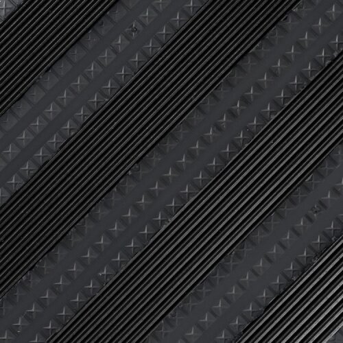 Černá textilní zátěžová vstupní rohož Ribbed Premier (Cfl-S2) - délka 44 cm, šířka 29 cm, výška 1,4 cm