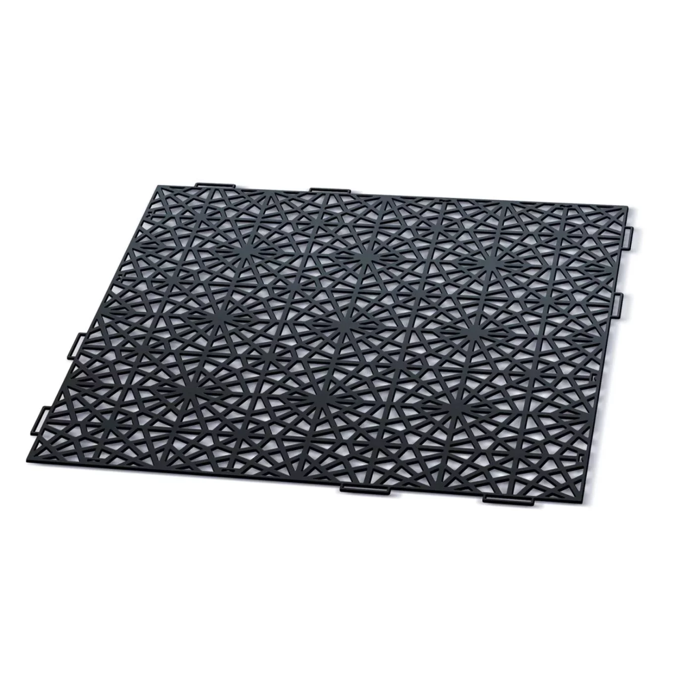 Terrassenplatte - länge 39,7 cm, Breite 39,7 cm, Höhe 1 cm - Schwarz