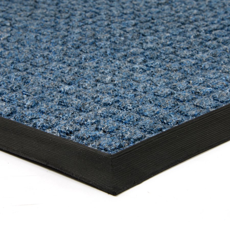 Modrá textilná vonkajšia čistiaca vstupná rohož FLOMA Little Squares - dĺžka 45 cm, šírka 75 cm a výška 1 cm