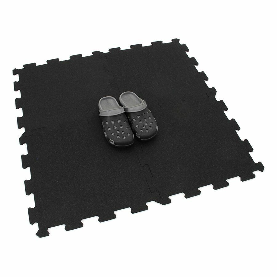 Čierna podlahová guma (puzzle - stred) FLOMA FitFlo SF1050 - dĺžka 95,6 cm, šírka 95,6 cm, výška 1,6 cm