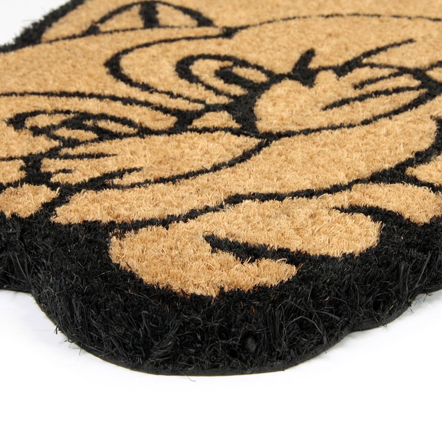 Kokosová vonkajšia čistiaca vstupná rohož FLOMA Happy Cat - dĺžka 45 cm, šírka 75 cm a výška 1,7 cm