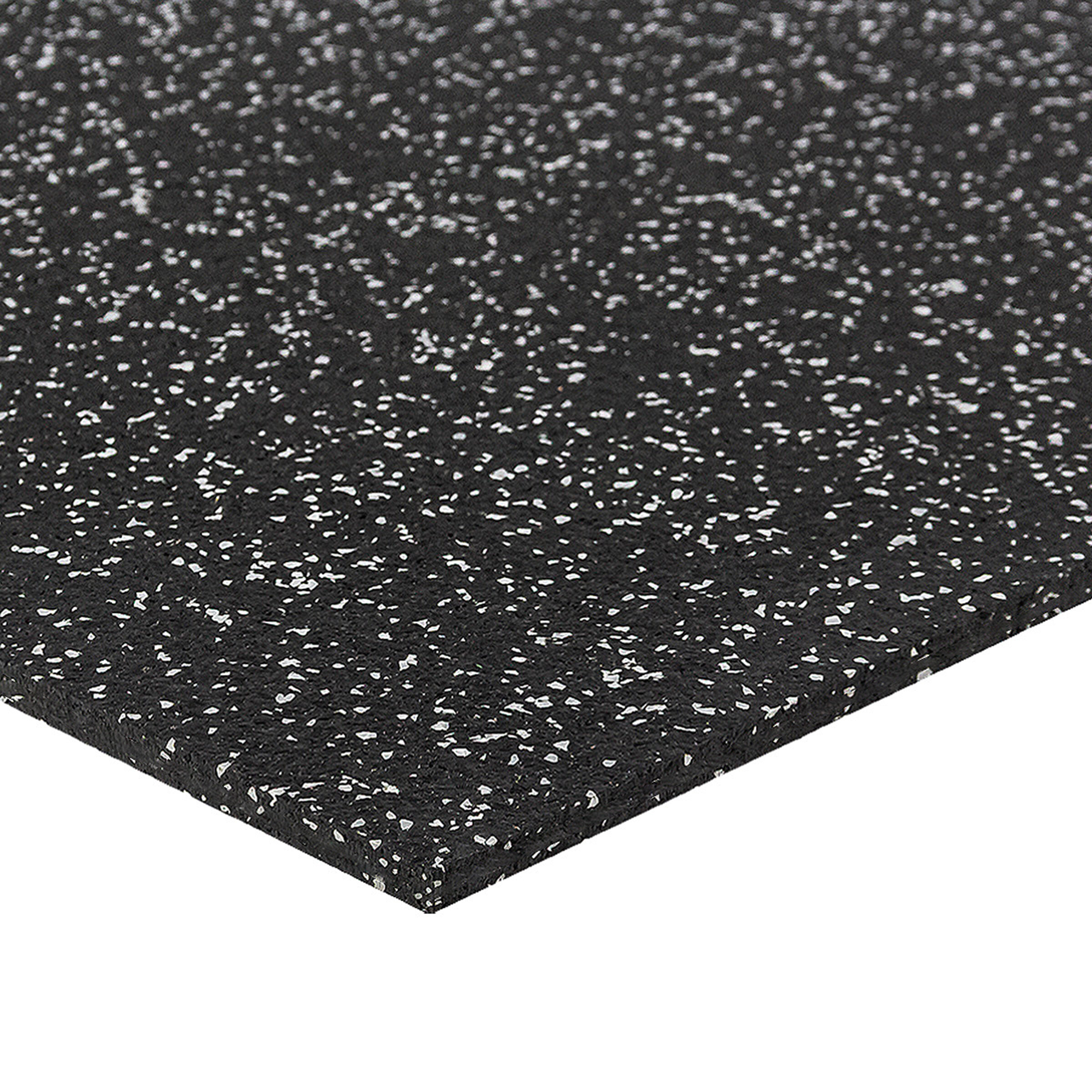 Čierno-sivá podlahová guma (puzzle - stred) FLOMA FitFlo SF1050 - dĺžka 100 cm, šírka 100 cm, výška 1 cm