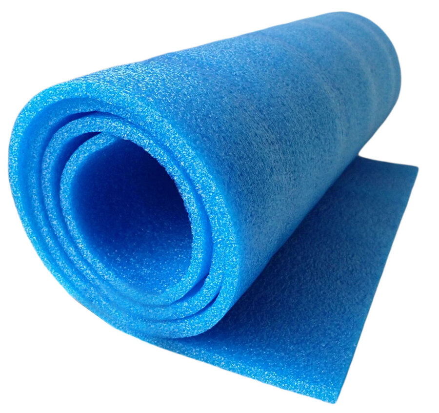 Modrá pěnová jednovrstvá karimatka - délka 180 cm, šířka 50 cm a výška 1 cm