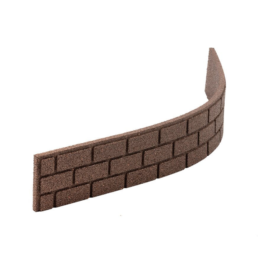 Šedý gumový zahradní obrubník FLOMA Bricks - délka 120 cm, šířka 2,3 cm a výška 15 cm