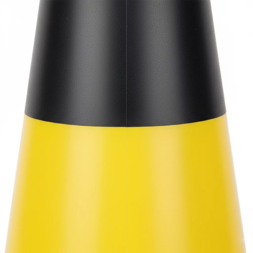 Leitkegel aus Kunststoff - Breite 29 cm, Höhe 50 cm - Schwarz-Gelb