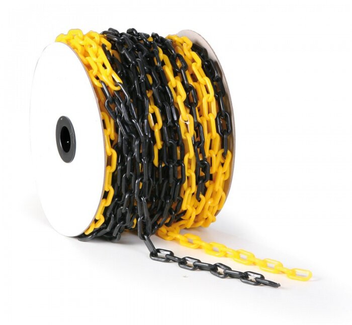 Černo-žlutý plastový označovací řetěz - délka 1 m