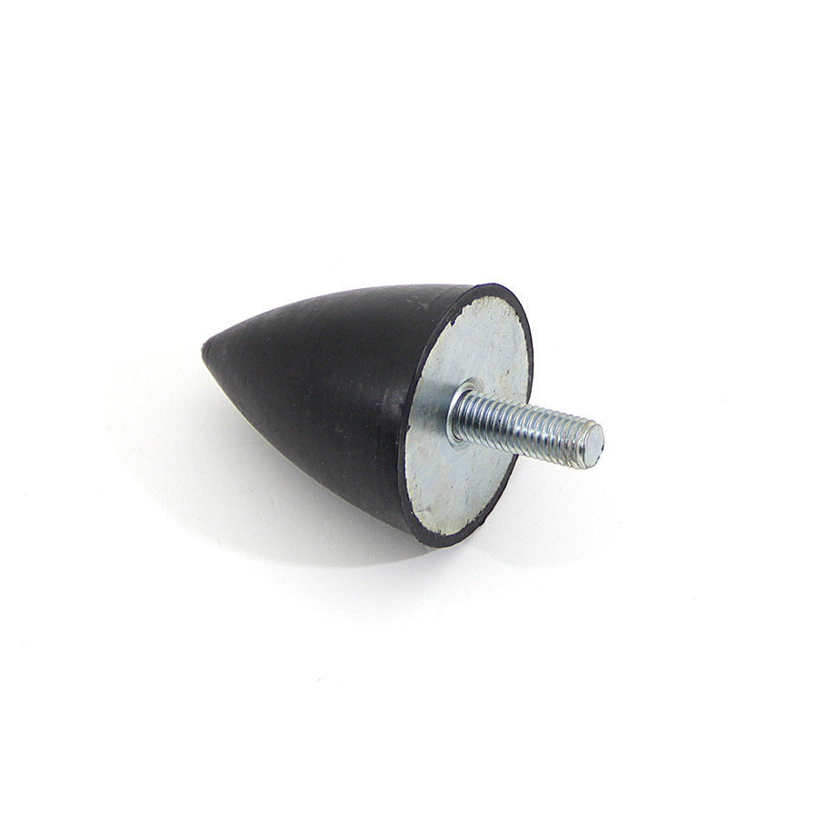 Čierny gumový doraz tvaru kužeľa so skrutkou FLOMA - šírka 4 cm a výška 6 cm