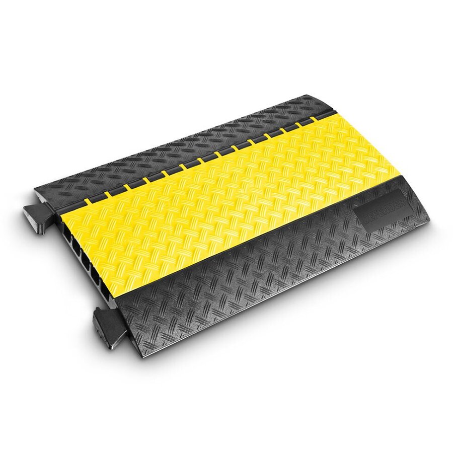 Černo-žlutý plastový kabelový most s víkem DEFENDER MIDI 5 - délka 87 cm, šířka 53,8 cm a výška 5,5 cm
