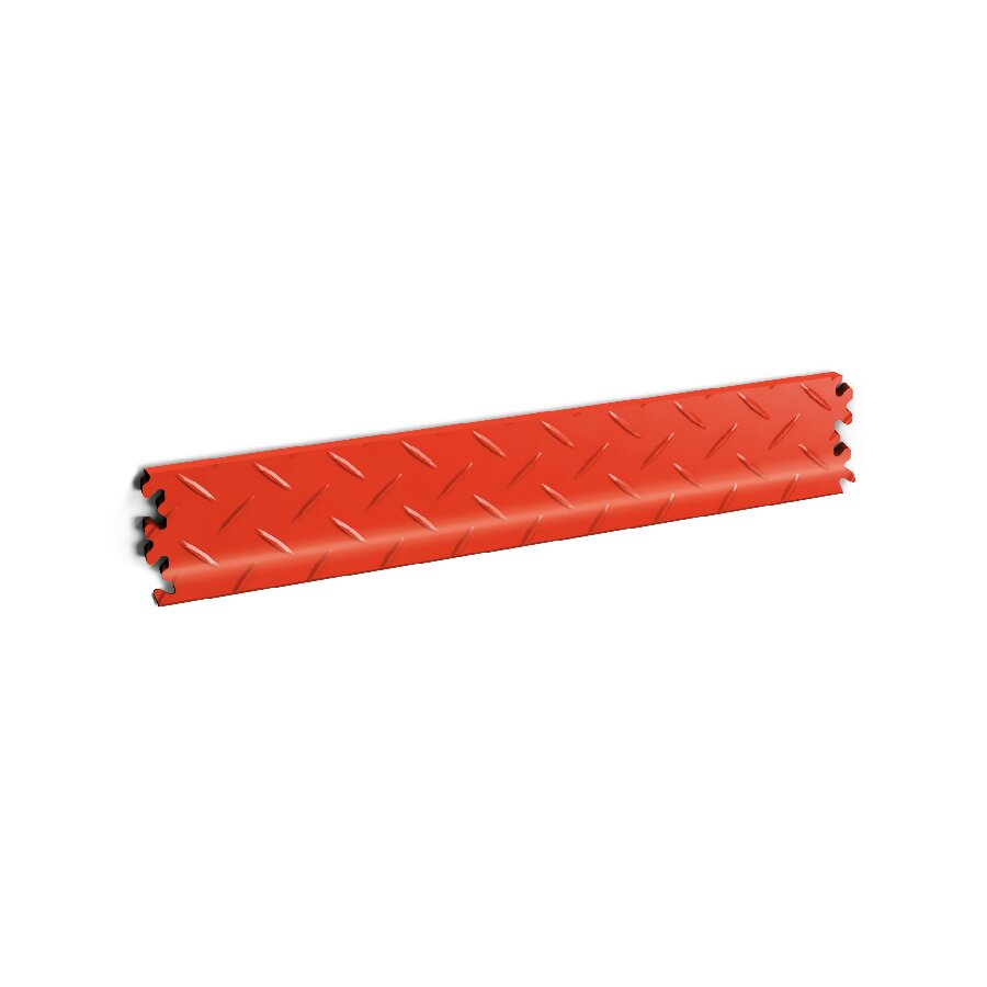 Červená PVC vinylová soklová podlahová lišta Fortelock Industry (diamant) - délka 51 cm, šířka 10 cm, tloušťka 0,7 cm