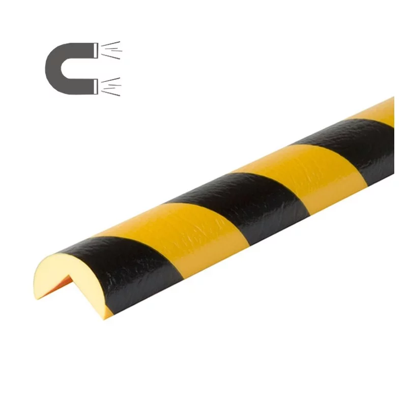 Černo-žlutá pěnová magnetická ochrana rohů zdí a stěn "typ A" - průměr 4 cm, délka 100 cm
